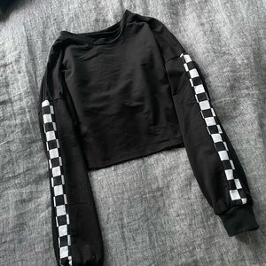 Cropped checkered long sleeve